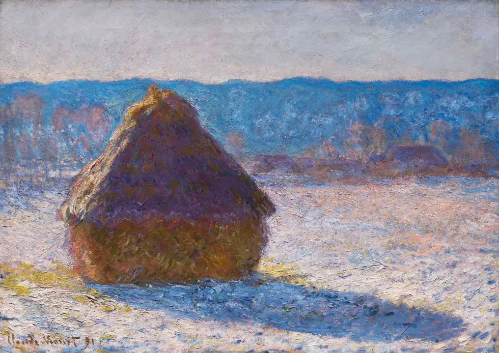 Haystack, Morning Snow Effect, 1891 in Detail Claude Monet